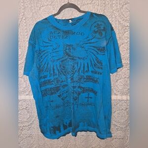 Helix Cross Wing Reversible Y2K Cyber Mens T-Shirt, XL